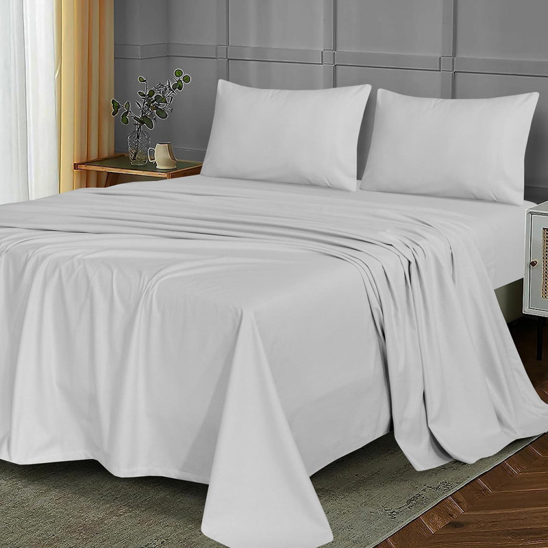 Ensemble de draps 100% flanelle 4 pièces, Ensemble de draps pour grand lit avec 4 pièces su, Noël / écossais
