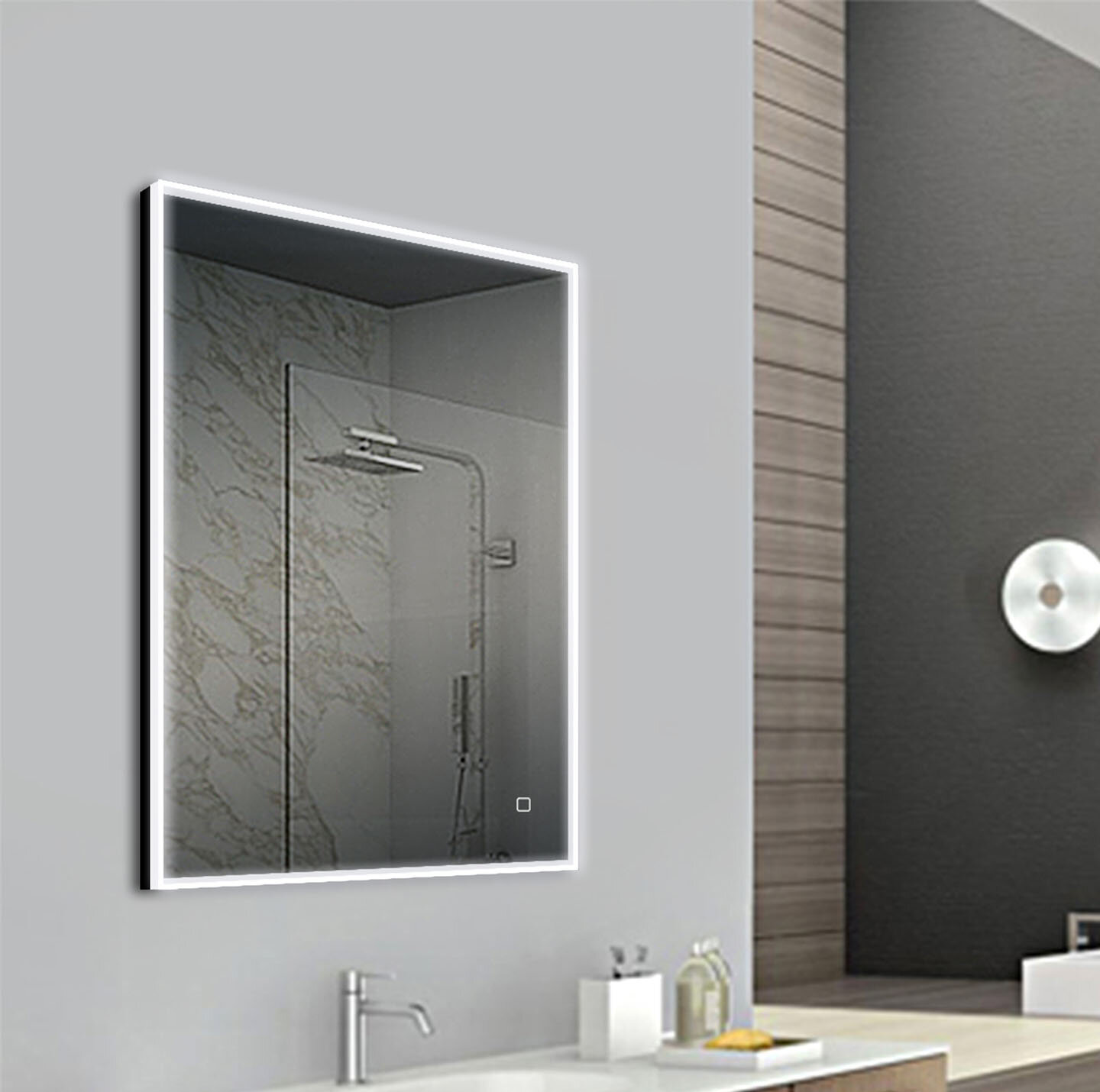 LTLLightedImpressions Beacon Metal Flat LED Wall Mirror | Wayfair