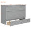 Lit escamotable moderne grand, bois gris avec USB et rangement