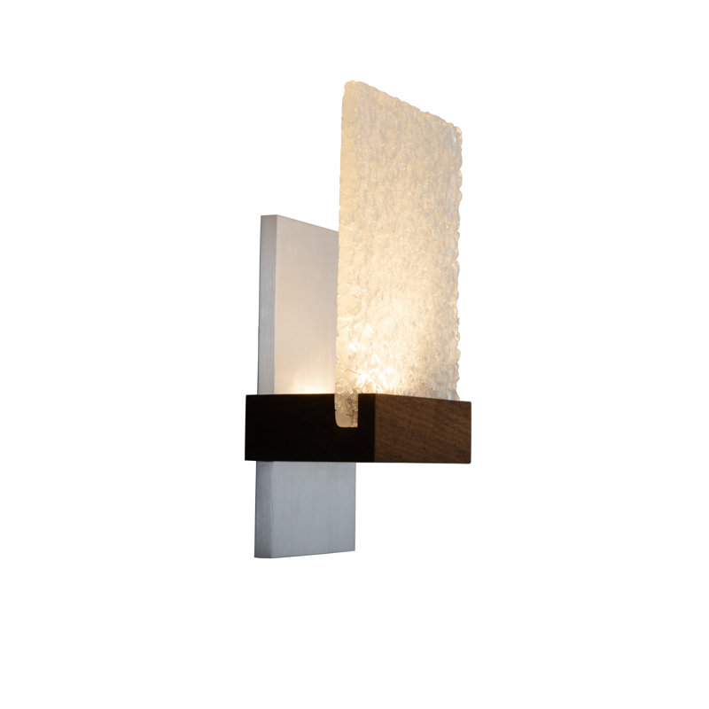 Applique murale à DEL Fortis, Aluminium brossé / noyer, 3 500K, 120V