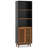 70” Bookshelf, 5-Tier Bookcase with Reversible Adjustable Shelf & Sliding Doors