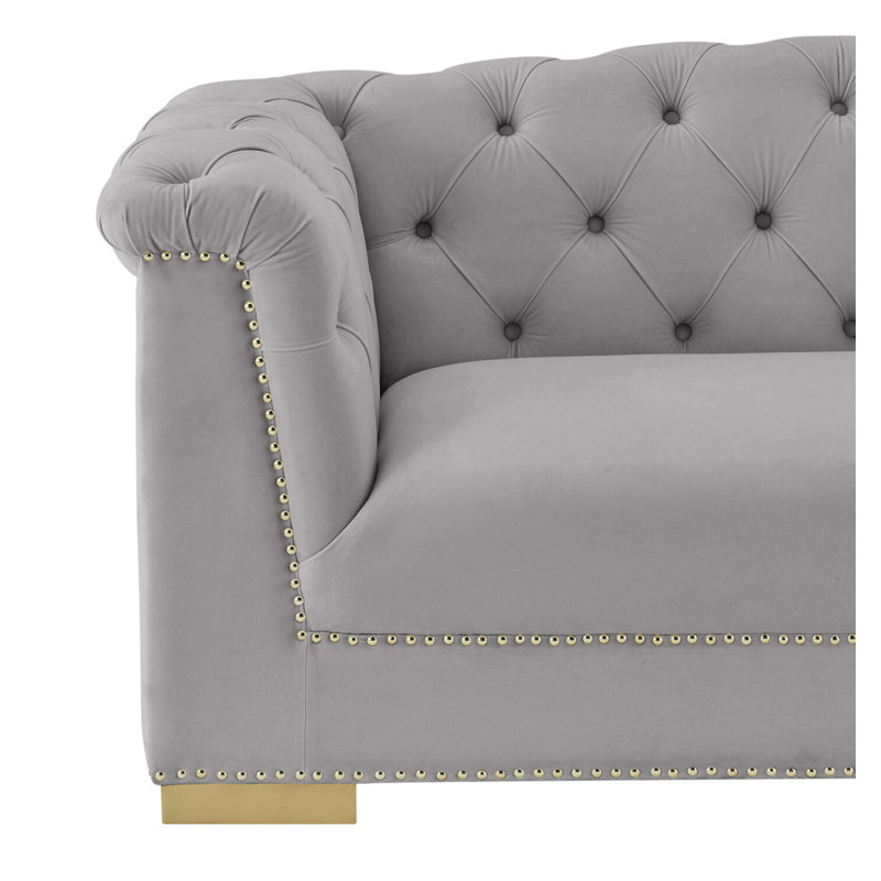 Canapé 92,1 po, Velours crème, H 29,9 po x l 68,5 po x P 35,4 po