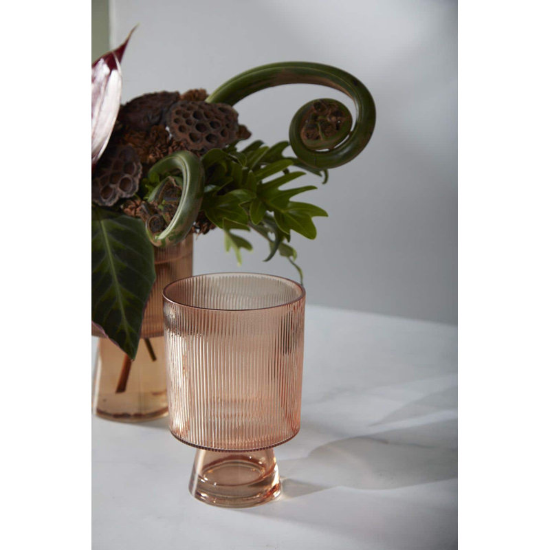 Brigida Handmade Glass Table Vase, 8" H x 5.25" W x 5.25" D