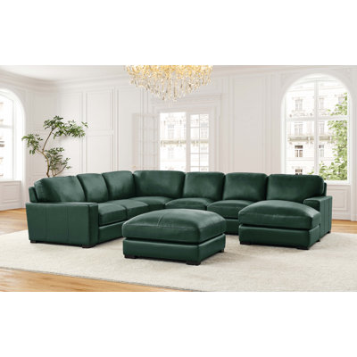 Antanisha Leather U-Shaped Sectional