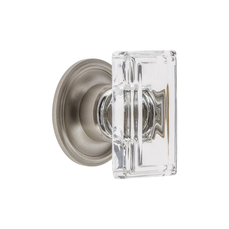Carré Rectangular Cabinet Knob, Satin Nickel
