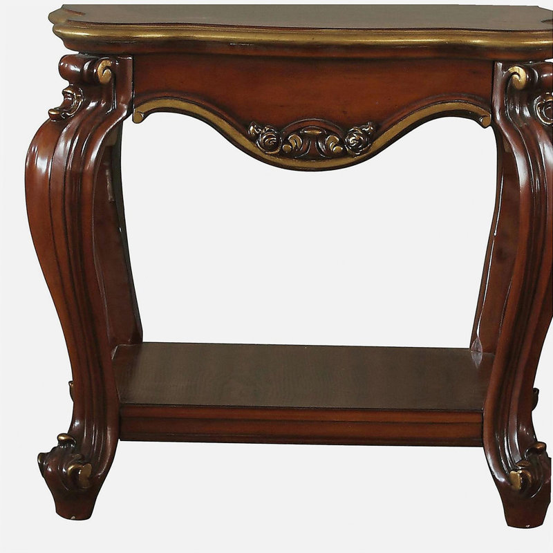 Table d'appoint en chêne miel avec base