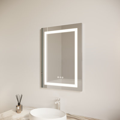26X20 Inch Bathroom Medicine Cabinet With LED Mirror, Anti-Fog, Waterproof, 3000K~6000K Single Door Lighted Bathroom Cabinet With Touch Swich, Dimmable,Recessed Or Surface Mount (Left Door)