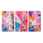 "Explosions roses et blanches de couleur", 3 pièces sur toile-1088431181-1088431180