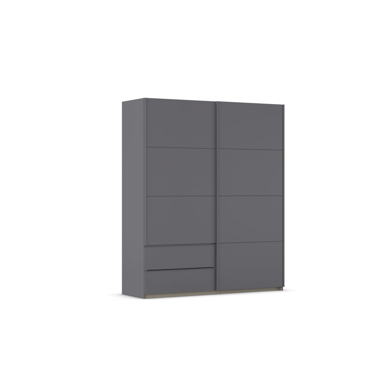 Sevilla sliding door wardrobe, 210cm H x 175cm W x 59cm D, Gray Metallic/Gray Metallic