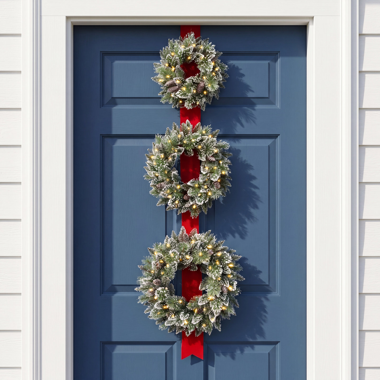 26" Handcrafted Pre-Lit Pinecone Christmas Wreath