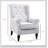 Button-Tufted Accent Chair with High Wingback, Rounded Cushioned Armrests and Thick Padded Seat, Cream White