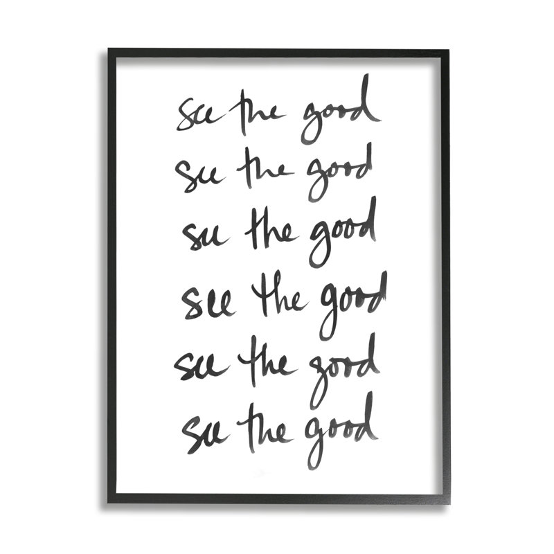 «See the Good», reproduction d'art graphique, H 14 po x l 11 po x P 1,5 po, Giclée encadrée noir minuit