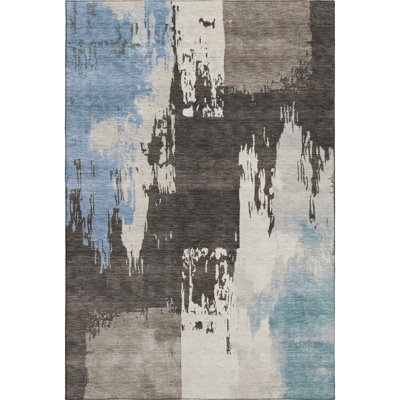 Premium Machine Washable Mayfield AMF2347 Abstract Rug