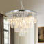 Lustre chromé à 6 lumières, 4 niveaux, 51 cm (20 po), cristal, chaîne réglable