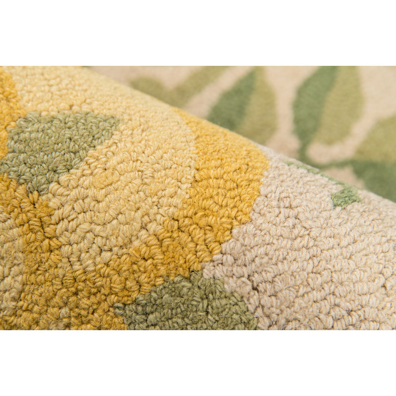 Tapis jaune en laine touffeté à la main Dottie, Rectangle 3 pi 9 po x 5 pi 9 po