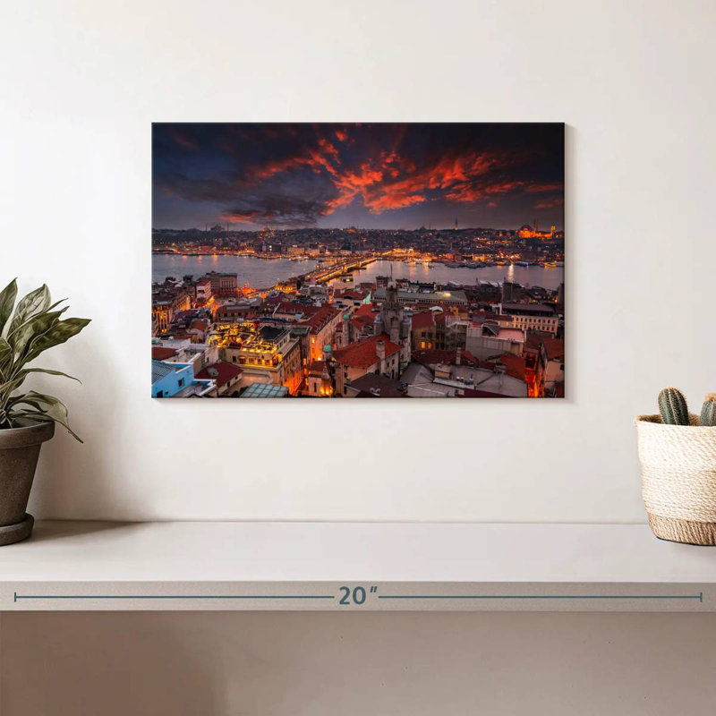 Nicci Istanbul Sunset Cityscape, 8" H x 12" W