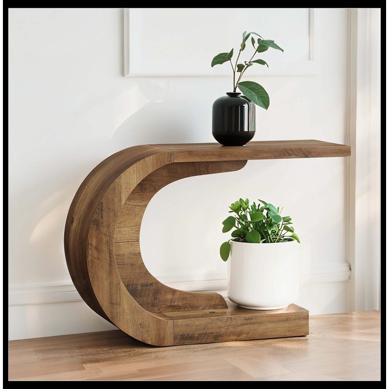 43" Console Table, C-Shaped Modern Accent Table Hallway Table