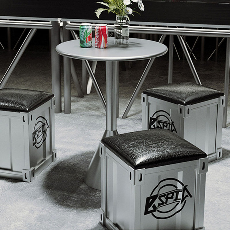 Ensemble de salle à manger Loresz, 3 Pieces: Table, 2 Chairs, Argent, H 29,53 po x l 19,69 po x P 19,69 po