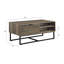 Table basse en chêne rustique avec 1 porte de rangement et 2 compartiments ouverts Kd