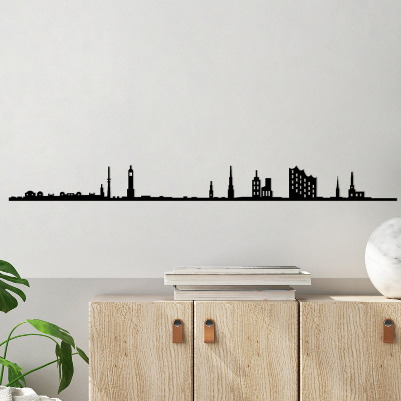 Decorative Metal Wall Accessory, Black Finish, 47.2 x 0.6 x 4.3 Inches | 100% Metal, Thickness: 0.06 Inches | Easy Wall Mounting with Back Piece | Stylish Home Decor for Living Room, Office & More