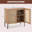 Buffet de cuisine avec 2 portes en rotin et tablette réglable-228295482