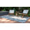 Tapis intérieur/extérieur gris à motif floral Darlene
