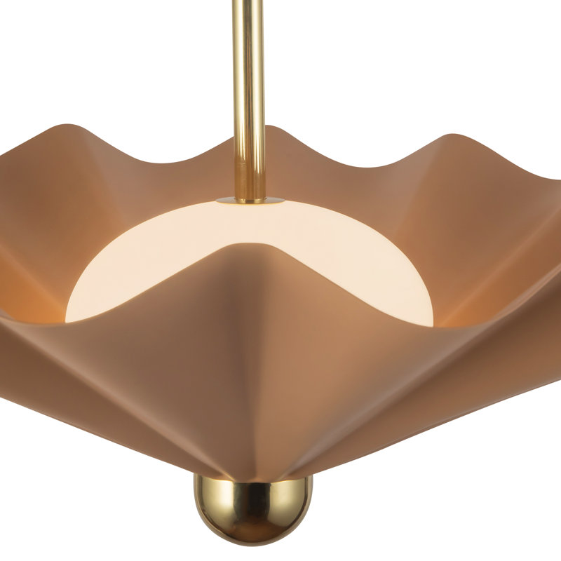 Furrow 25-in Red dimmable LED Pendant, 25-in, Pink
