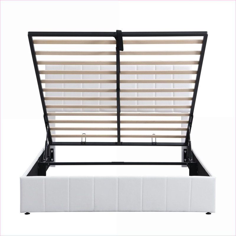 Grand pin & amp; Lit plateforme avec rangement en contreplaqué hydraulique, sans sommier tapissier, capacité de 500 lb pour la chambre à coucher