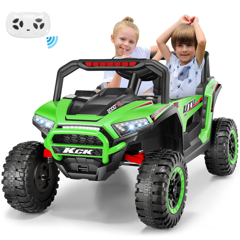 24V 2 Seater Ride On Car With Remote Control, Powered Ride On UTV Toys For Boys, Girls, Ages 3-8, Electric Car W/ Colorful LED Lights, Bluetooth, MP3, USB, 5MPH