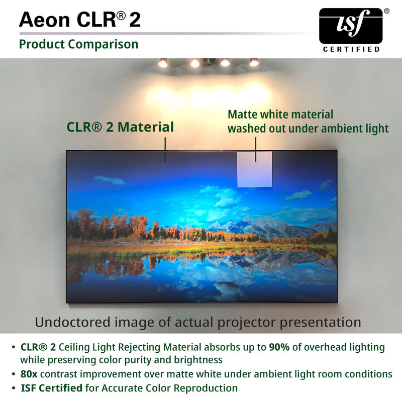 Aeon CLR® 2 Series Gray 49.8" X 88.6" Fixed Frame Projector Screen