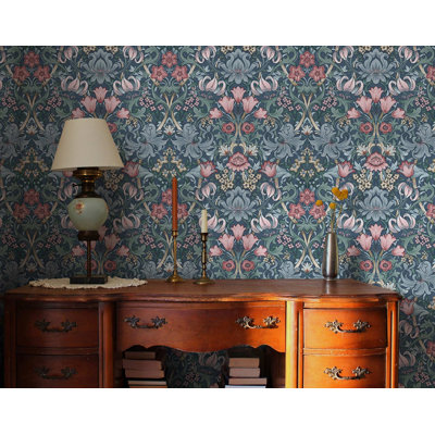 Elegant Floral Damask Print Non Woven Non-pasted Textured Wallpaper 57 Sq. Ft.