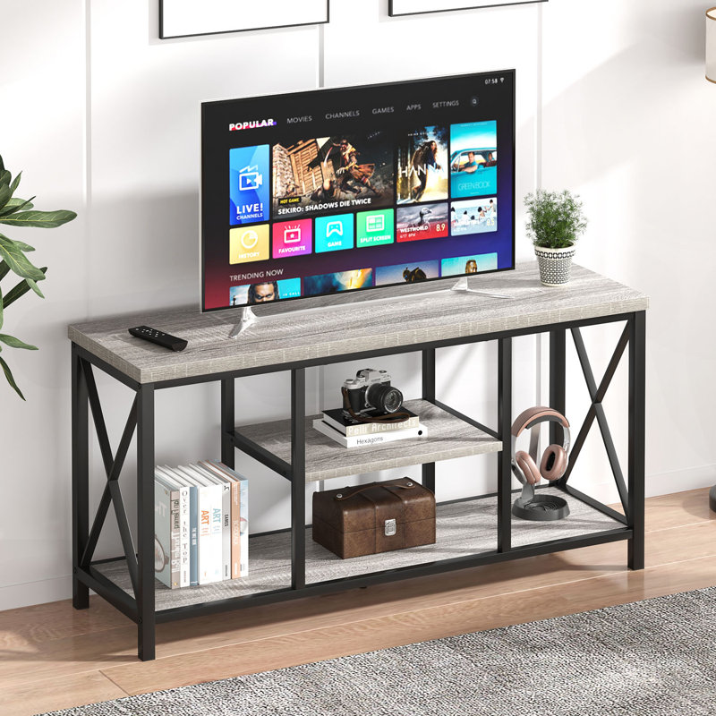 Meuble télé 47 po Hulsté, gris clair, Gris clair, H 24,2 po x L 47 po x l 15 po