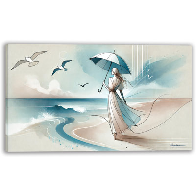 Impression sur toile Elegant Coastal Stroll