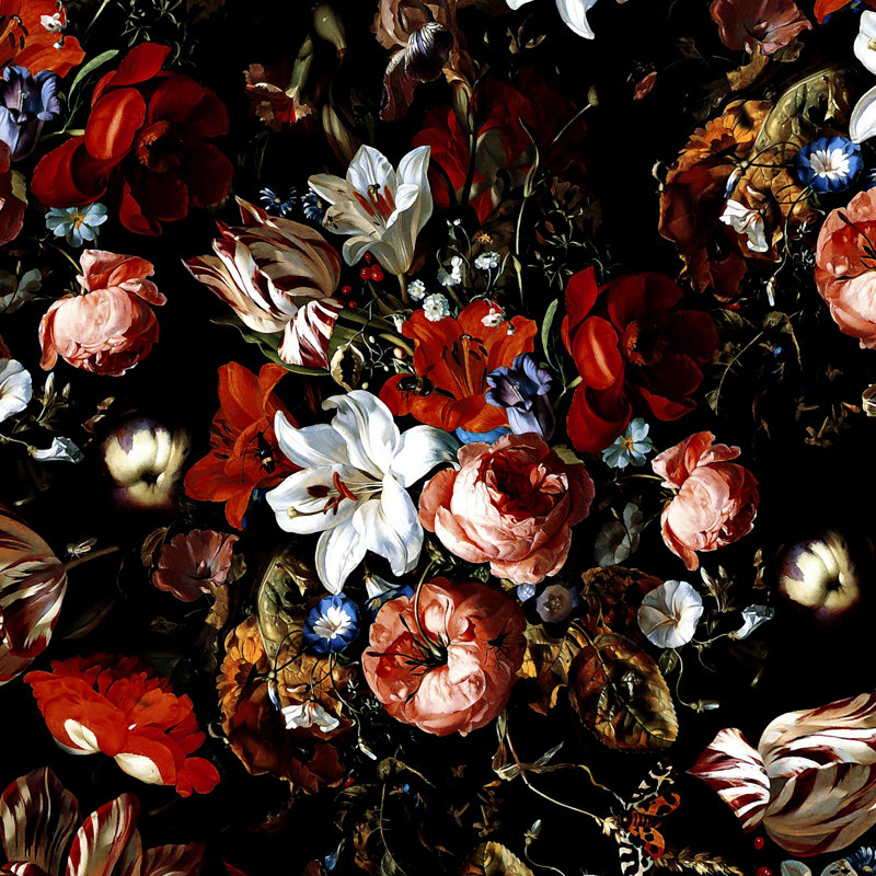 «Night Garden» par Burcu Korkmazyurek, reproduction d'art sur toile tendue, H 12 po x l 12 po, Non, Cadre flottant noir