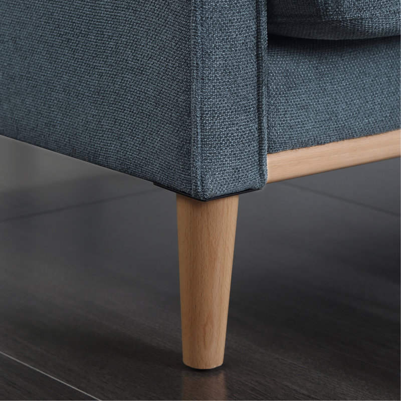 Canapé Living Space 3 places avec tissu imperméable, port de charge USB, Bleu très foncé