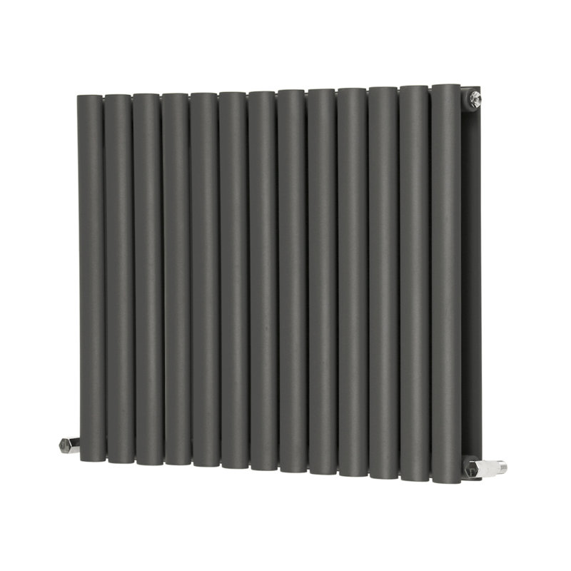 Shirly Horizontal Oval Panel Radiators, Anthracite, 60cm H x 76.7cm W, 2