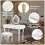 Ensemble de coiffeuse 40 "moderne avec miroir à écran tactile lumineux, coiffeuse et tabouret rembourré avec 2 grands tiroirs, blanc