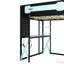 Lit mezzanine double en bois avec bureau intégré, tablettes, prises de courant, ports USB / Type-C et éclairage RVB-1541055460