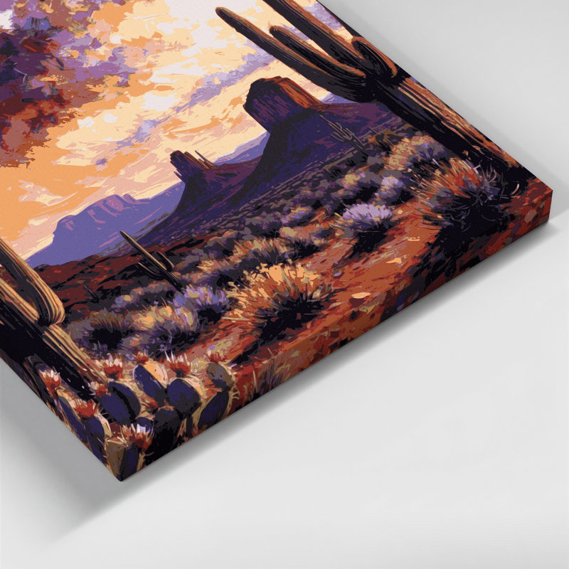 «USA State Arizona», art mural sur toile mauve, H 16 po x l 20 po