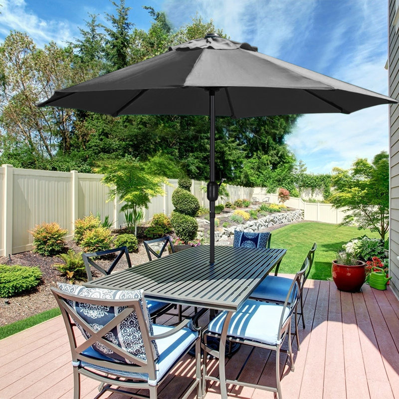 Aaroon 300cm Market Parasol, Black