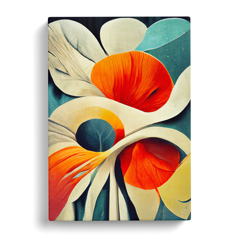 Floral Abstract Art No.5 - Wrapped Canvas Print, 50cm H x 35cm W x 3cm D