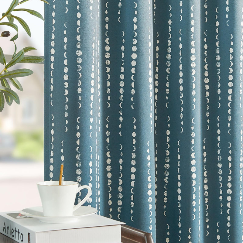 Gudinas Polyester Blackout Curtain Panel, Blue, 52" W x 63" L
