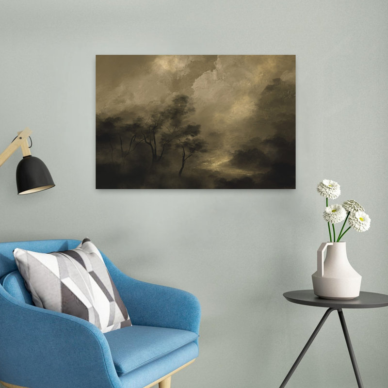 Art contemporain contemporain, paysage forestier abstrait, H 24 po x l 16 po