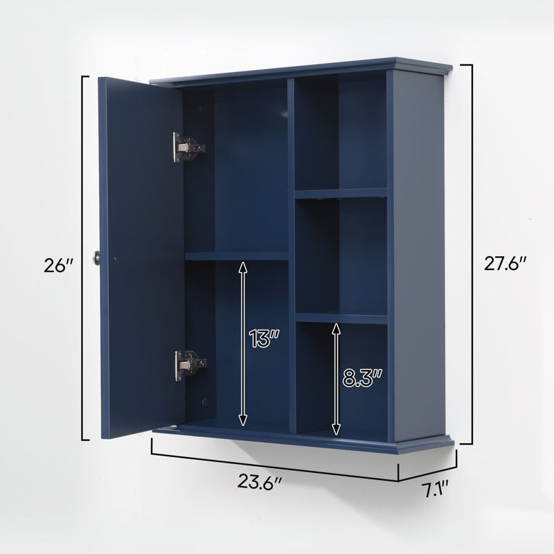 Red Barrel Studio® 24'' Wall Bathroom Cabinet Wall Medicine Cabinet, Blue