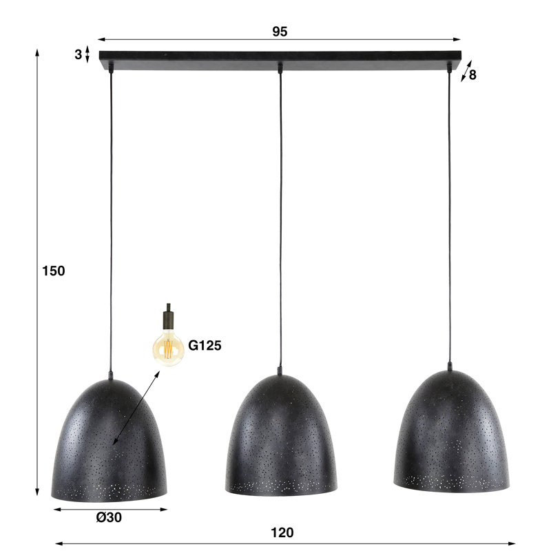 3 - Light Kitchen Island Pendant