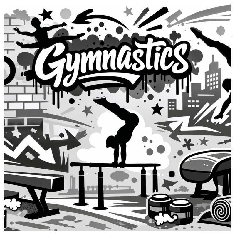 Couvertures de thème de gymnastique noir et blanc, L 60 po x H 80 po