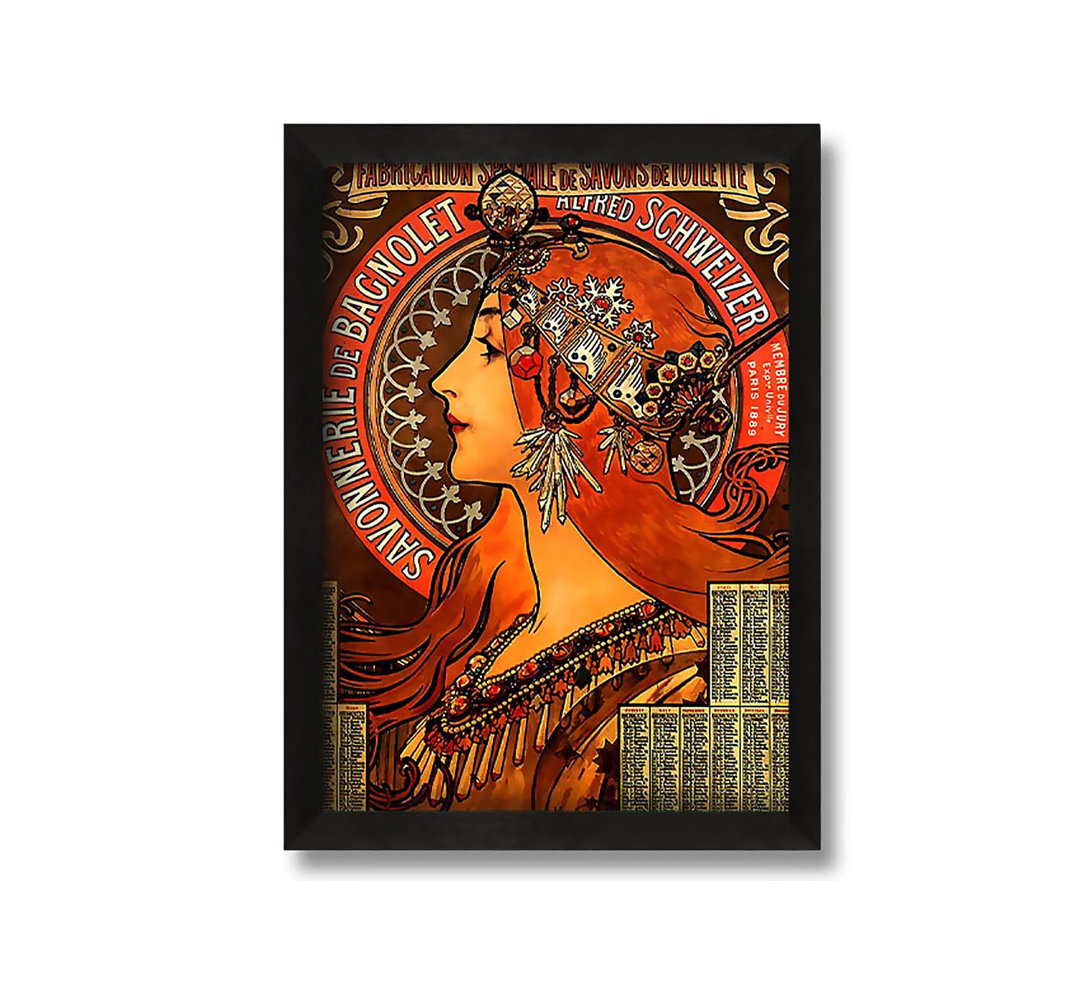 Gerahmtes Leinwandbild Savonnerie De Bagnolet von Alphonse Mucha