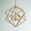 Gold Metal Geometric Caged 4 Light Room Chandelier with Link Style Chain