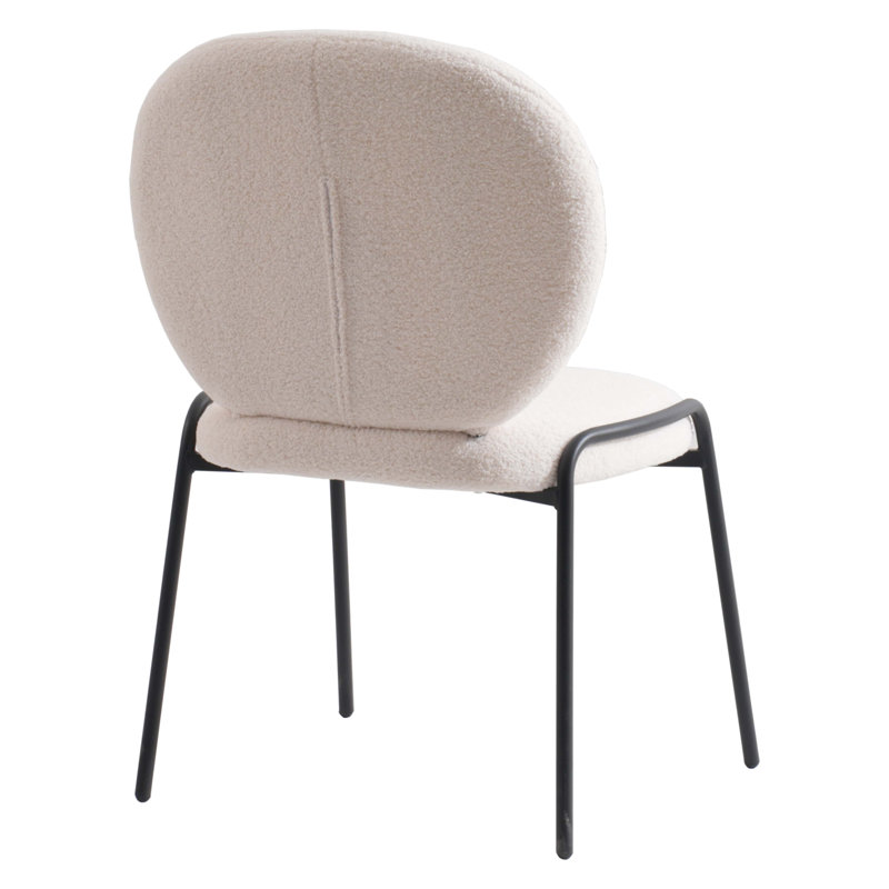 Chaise d'appoint Amelia Khalique Celestial Boucle, Blanc