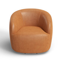 Wells Leather Petite Swivel Armchair